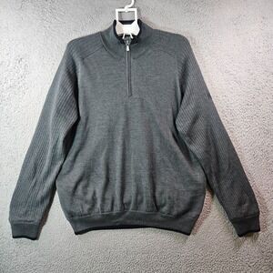 Brooks Brothers Country Club Prosport Windbreaker Sweater Men XL Wool Blend Gray